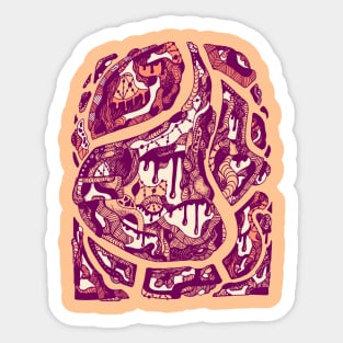 Peach Abstract Wave of Thoughts No 3 Sticker